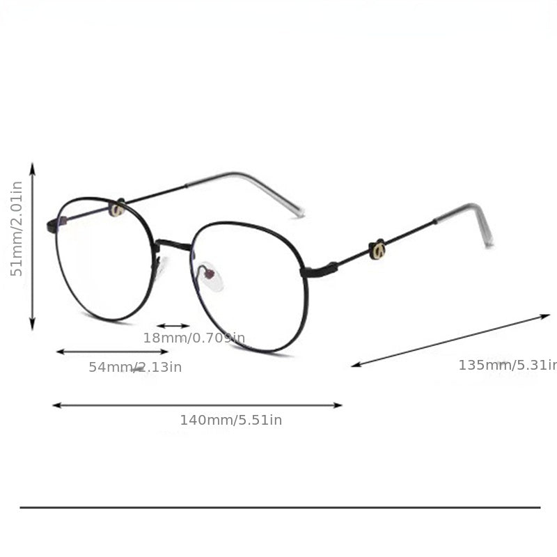 Metal Panda Anti Light Men's Glasses with Glasses Case