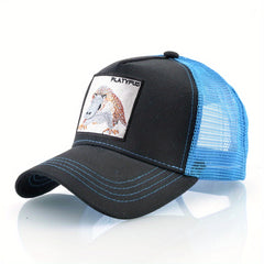 Summer Sunshade Adjustable Baseball Cap with Animal Embroidery