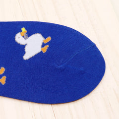 Duck Pattern Elastic Mid Tube Socks Women's Stockings