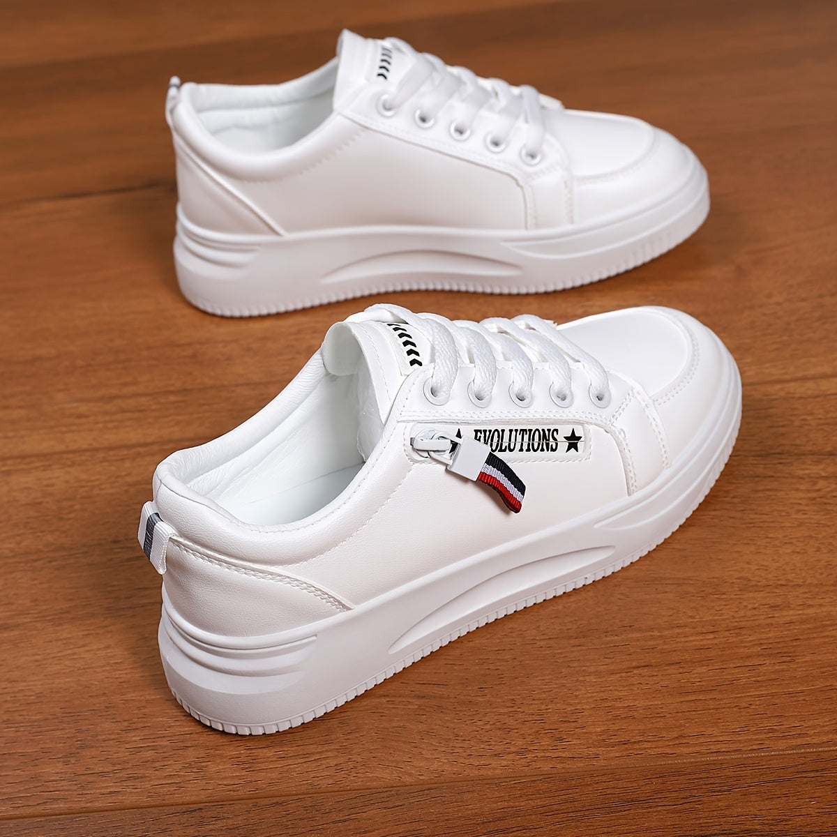 Women's Letter Pattern Lace up Skate Shoes Soft Sole Walking Shoes