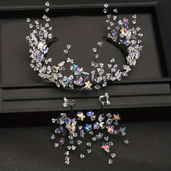 Bridal Crystal Crown Headband Earrings Set Wedding Jewelry Accessories
