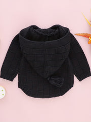 Baby Knitted Triangle Bodysuit Long Sleeve Hooded Onesie Coat Halloween Cosplay