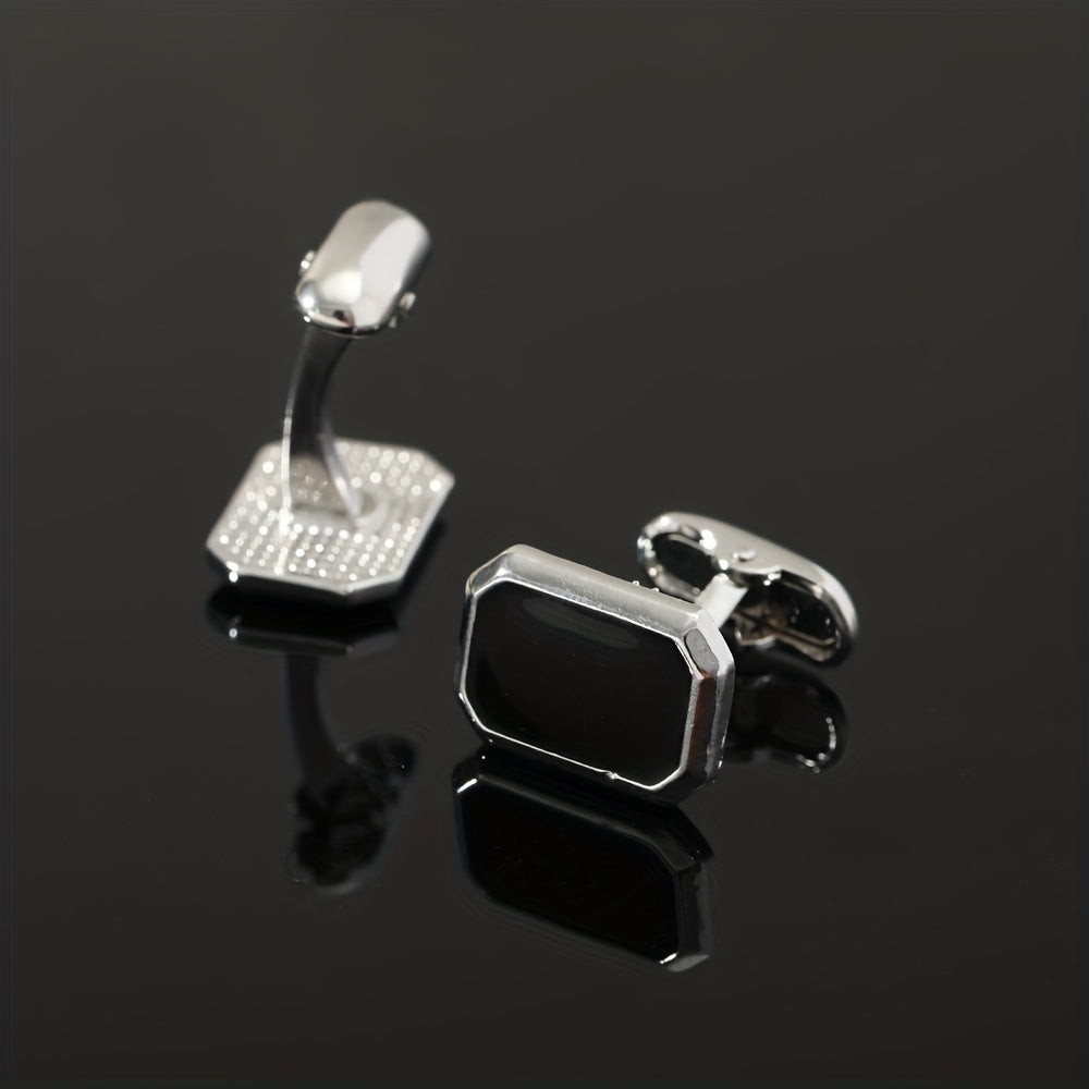 Men's Alloy Square Cufflinks Dripping Oil Texture Sleeve Studs