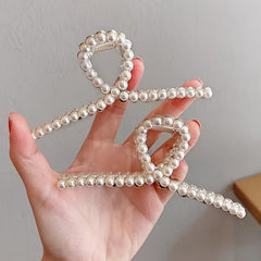 Minimalist Pearl Hair Claw Clips Non slip Women Girls Hair Accessories