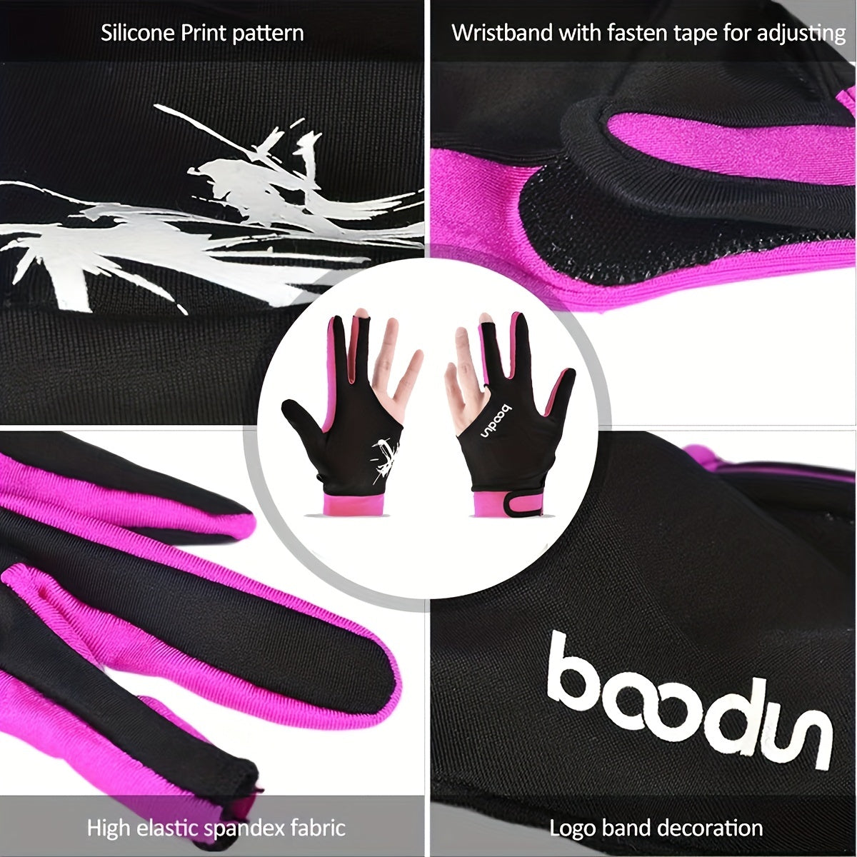 Three-Fingered Billiard Glove for Men and Women