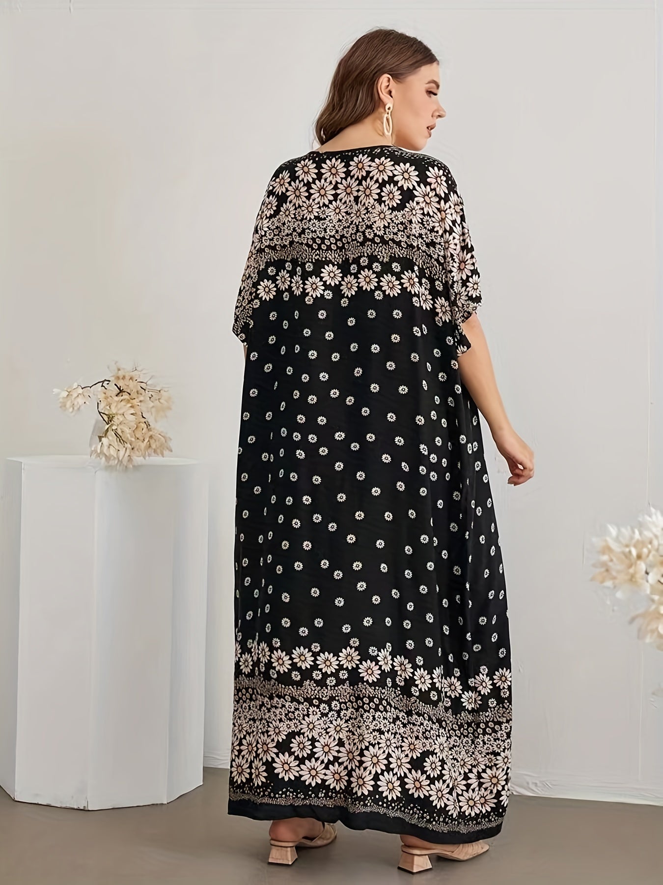 Floral Short Sleeve Maxi Dress