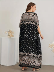 Floral Short Sleeve Maxi Dress