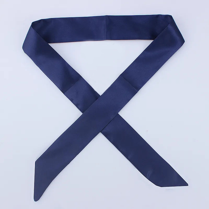Solid Long Scarf Silk Neckerchief Handbag Handle Wrap
