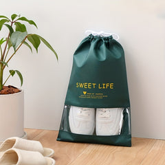 Portable Drawstring Shoe Storage Bag Travel Organizer Non-woven Dust Bag