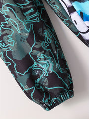 3pcs Boys Tie Dye Smiling Dinosaur Print Jogger Sports Pants