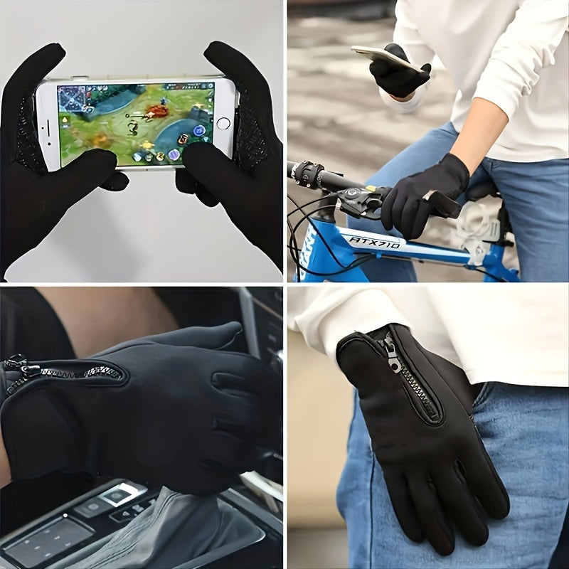 Men's Winter Cycling Gloves Waterproof Touch Screen Warm Sports Fishing