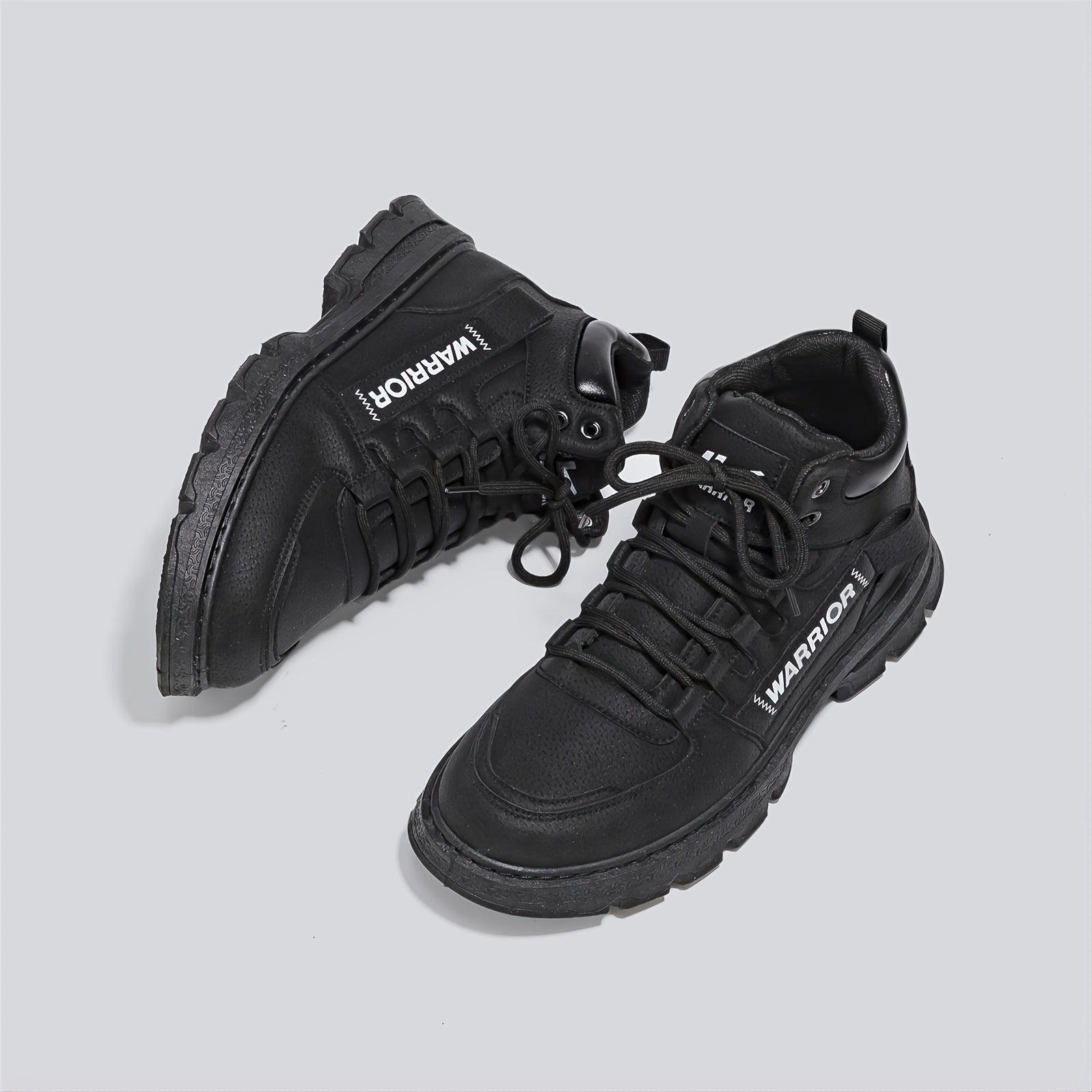 Warrior Men's Letter Patch Lace Up Casual Ankle Boots