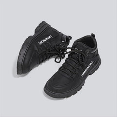 Warrior Men's Letter Patch Lace Up Casual Ankle Boots
