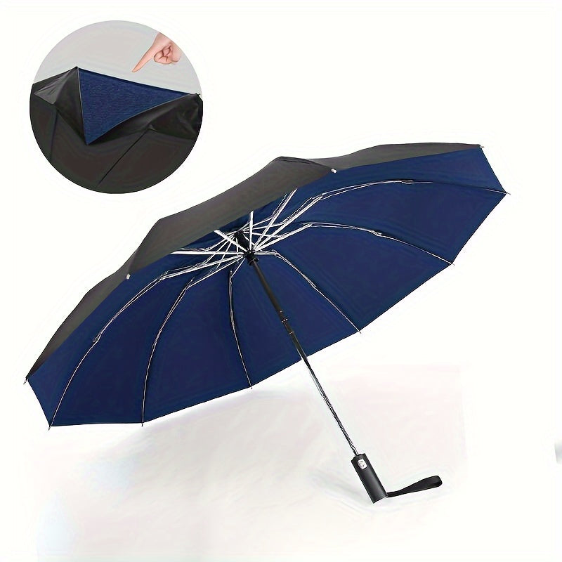 10 Bones Reverse Double Layer Umbrella Automatic Sunscreen Aluminum Alloy Holder
