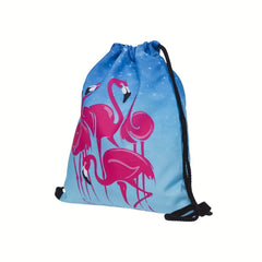 Flamingo Gym Drawstring Bag Lightweight for Yoga Fitness Swimming