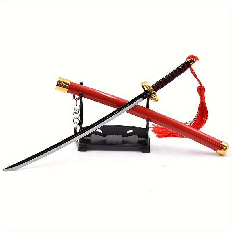 Mini Red Sheath Model Alloy Material Japanese Keychain Anime Game Weapon