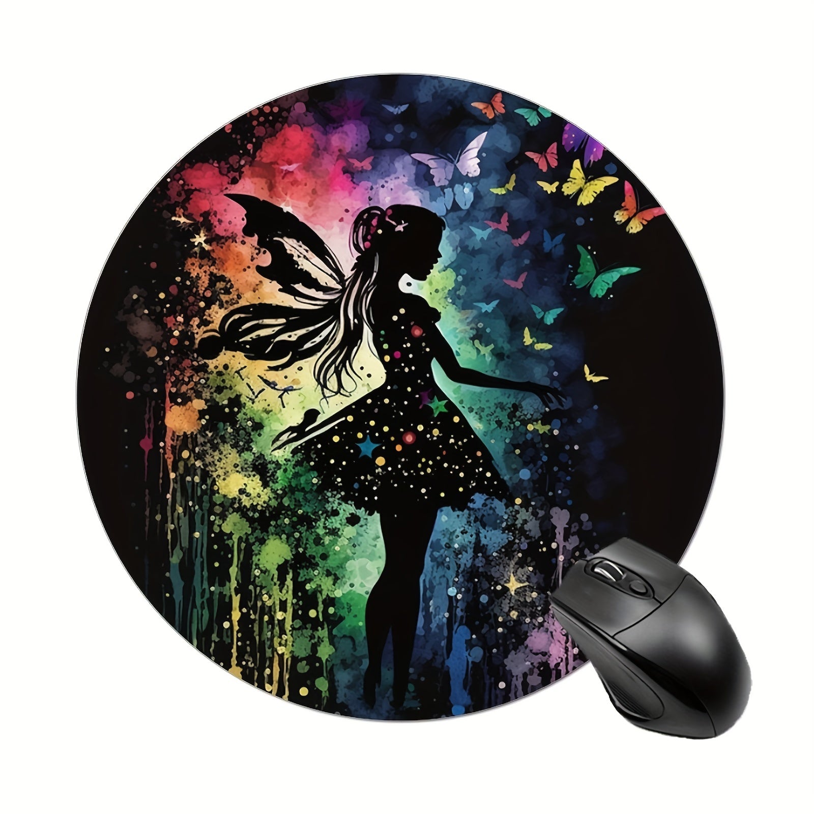 Fairytale Round Mouse Mat Non-Slip Rubber Base Mousepad 7.87x7.87x0.1inch