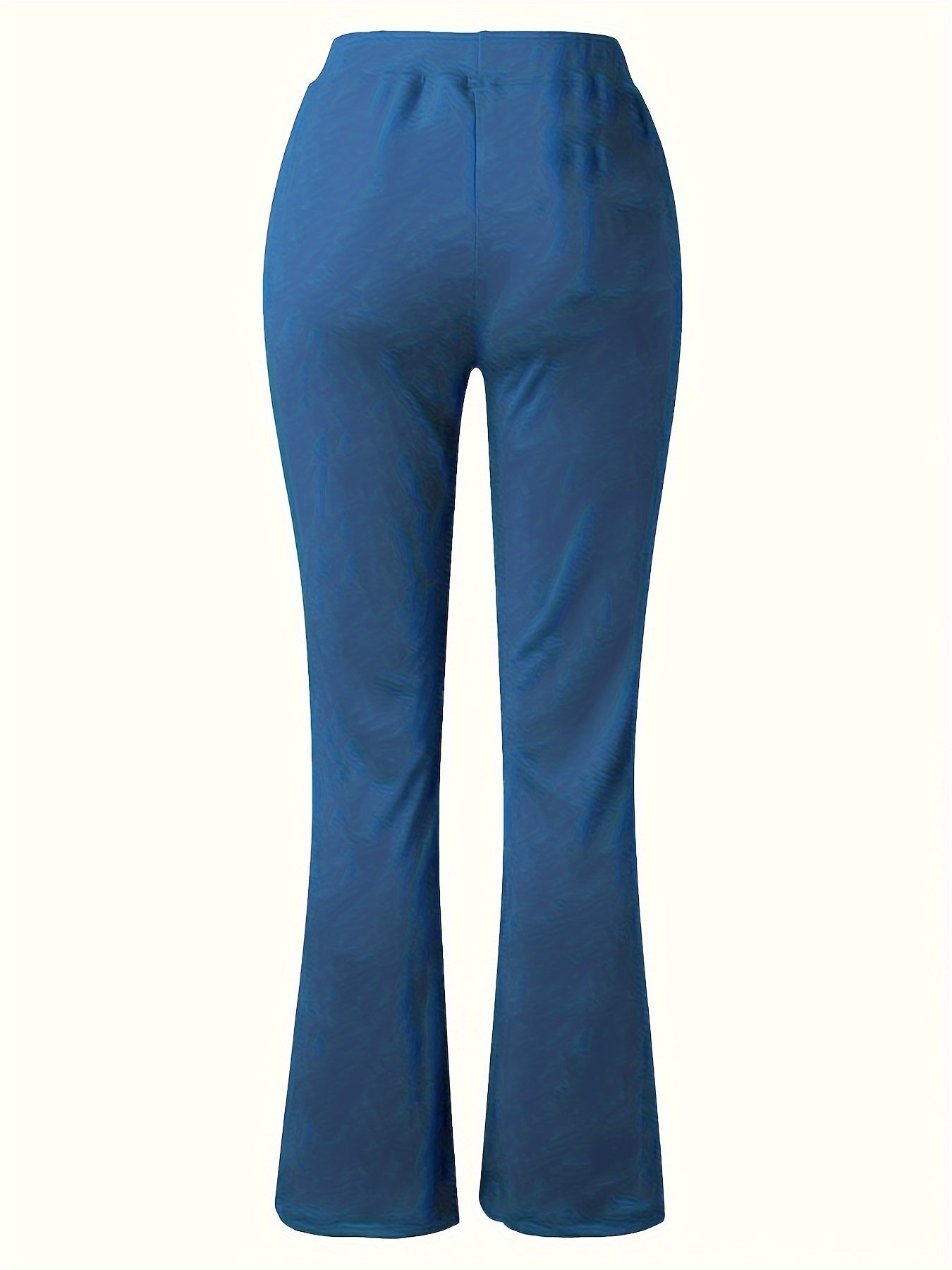 Women's Plus Solid Flared Leg High Waisted Pants
