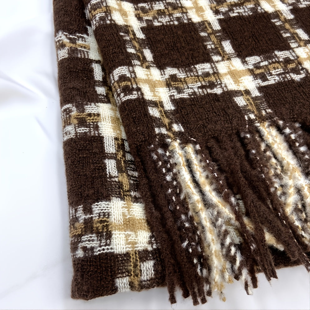 Colorful Plaid Warm Winter Scarf for Women