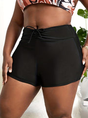 Women's Plus Lace High Waisted Bikini Shorts