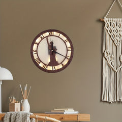 Voice Control Goddess Shape Wooden Clock LED Retro Wood Decor