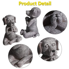 Meditating Dog Statue for Fairy Garden Tranquility Buddha Gift