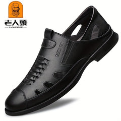 LAORENTOU Men's Leather Casual Shoes Spring And Summer