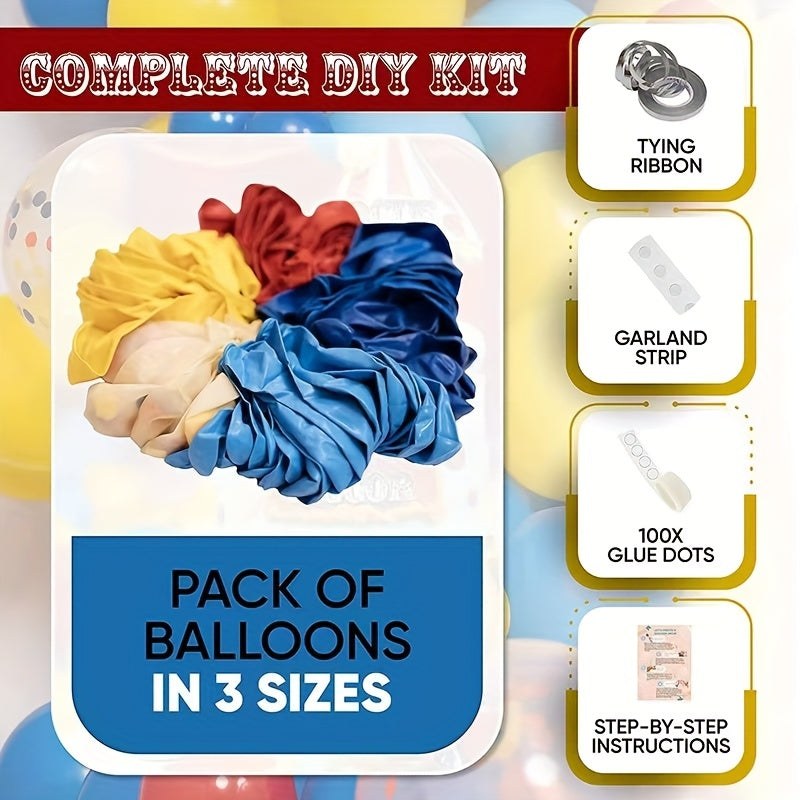 100pcs Clown Balloon Toy Balloon Chain Set Circus Themed Party Decoration