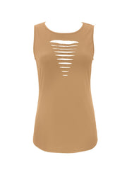 Solid Sleeveless Crew Neck Top for Women