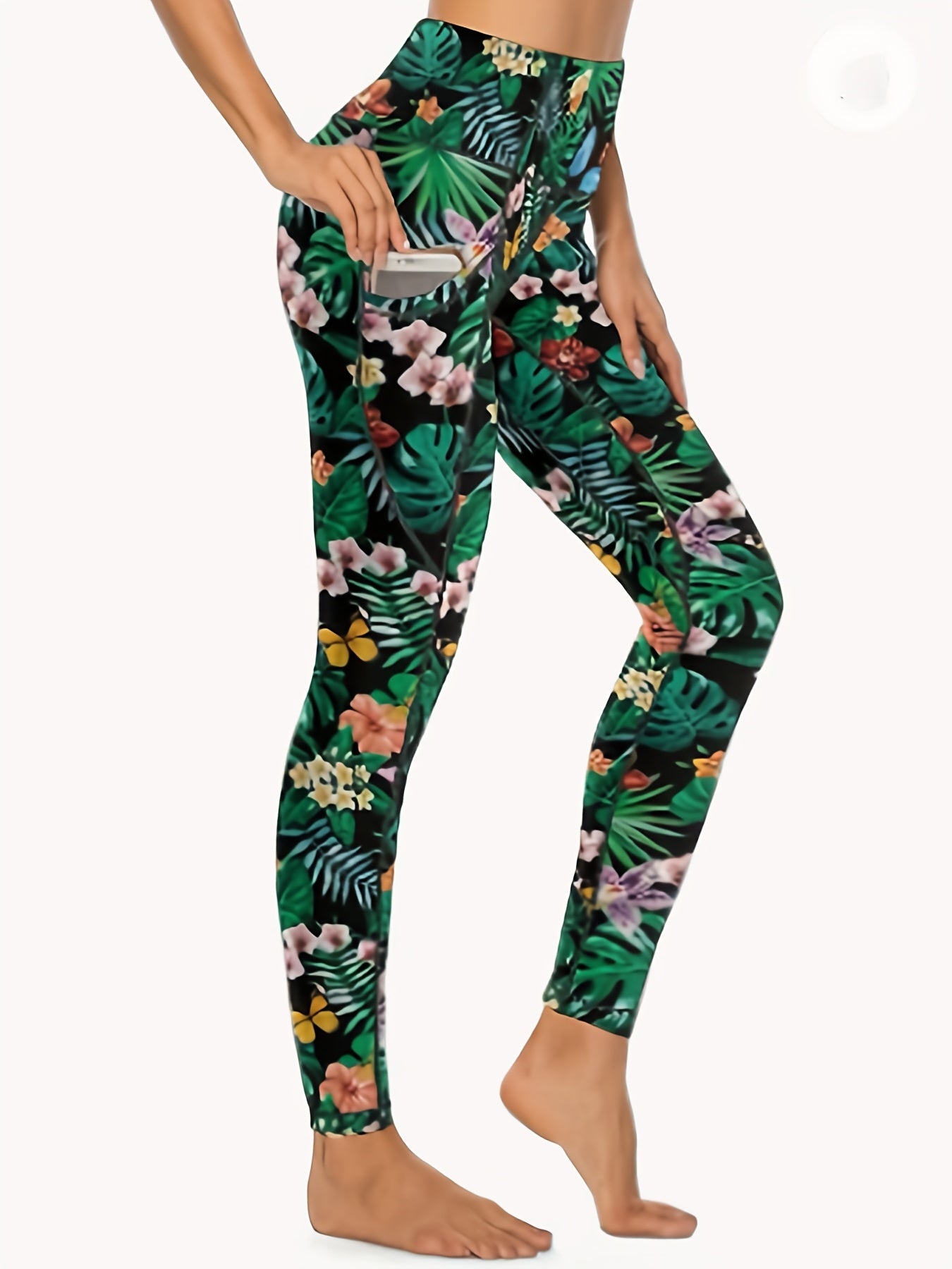 Women's Plus Size Tummy Control High Rise Sports Leggings
