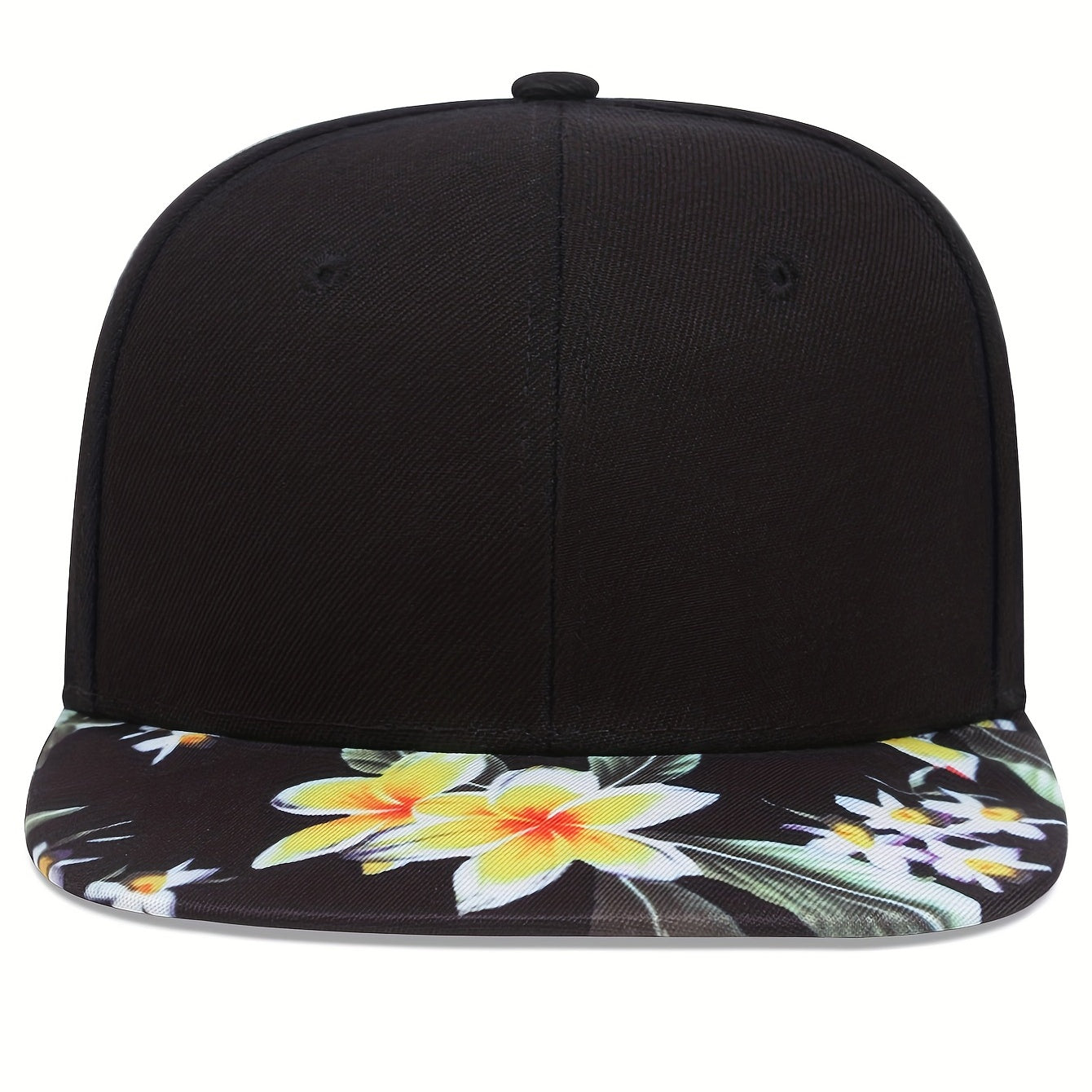 Men's Flower Brim Multicolor Hip Hop Snapback Sun Cap