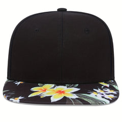 Men's Flower Brim Multicolor Hip Hop Snapback Sun Cap