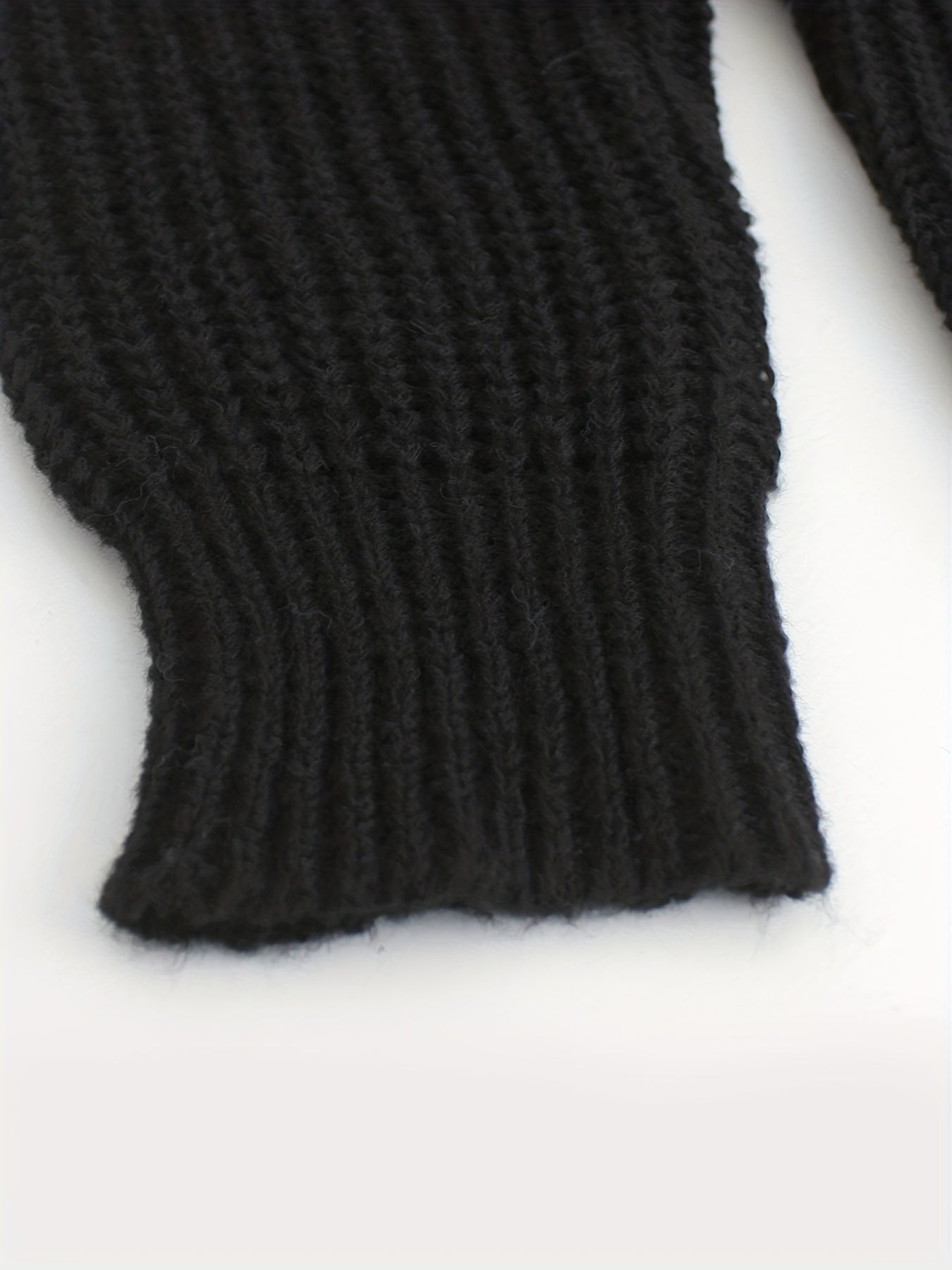 Knitted Open Front Pocket Cardigan Long Sleeve