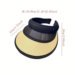 Classic Stitching Sun Visor Hat Wide Brim UV Protection Sun Hat