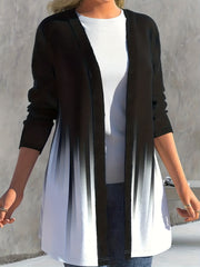 Women's Plus Ombre Long Sleeve Open Front Cardigan