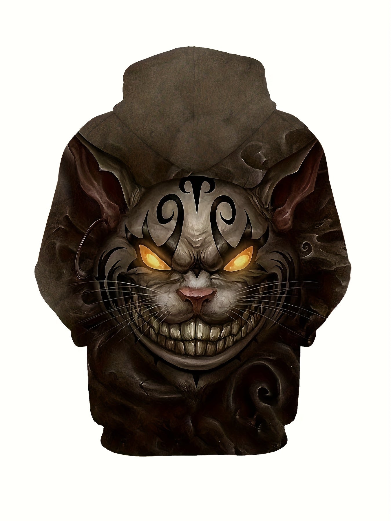 Men's Cat Pattern Hoodie with Pockets Casual Sweatshirt