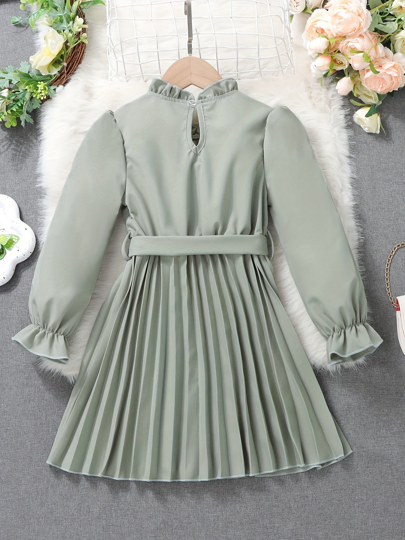 Girls' Casual Vacation Style Long Sleeve Dress