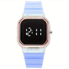Colorful Digital Watch LED Display Button Setting Electronic Watch