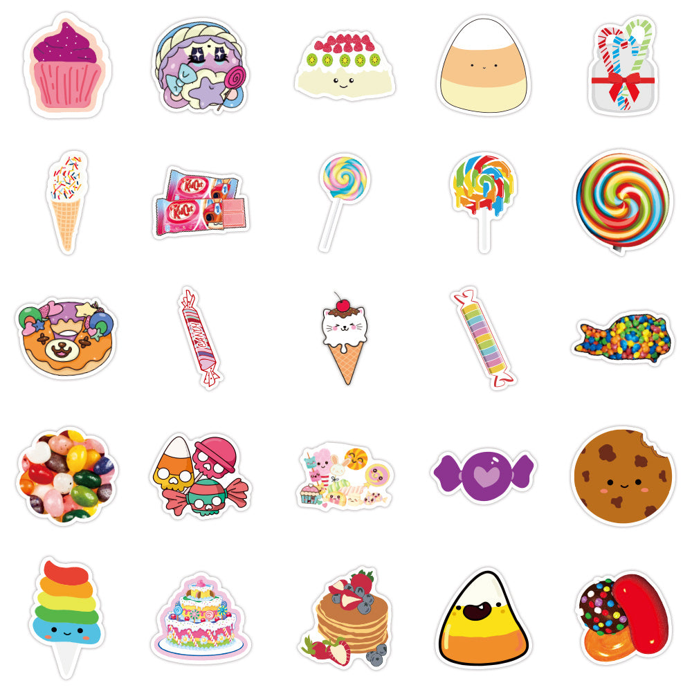 50 Candy Stickers Waterproof Vinyl Decals Laptop Water Bottle Skatebo