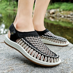Men's Comfortable Woven Sandals Wear resistant Non Slip Beach Shoes