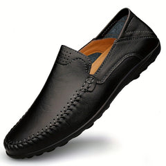 Men's Leather Loafers Comfy Slip On Shoes Non-slip