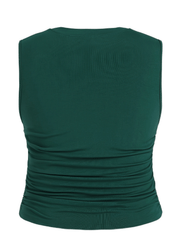 Casual Tank Top Women's Plus Solid Round Neck High Stretch Vest Top
