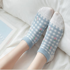 5 Pairs Strawberry Crew Socks for Women