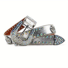 Crown Rhinestones Inlaid Hip hop Trousers Belt