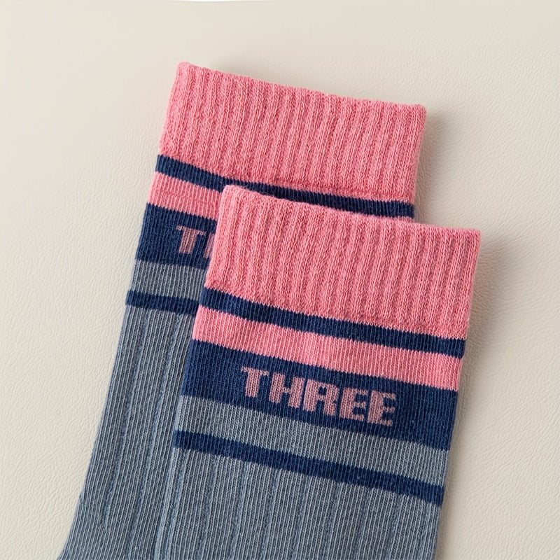 4 Pairs Kids Hiking Sports Socks Casual Style for Spring and Autumn