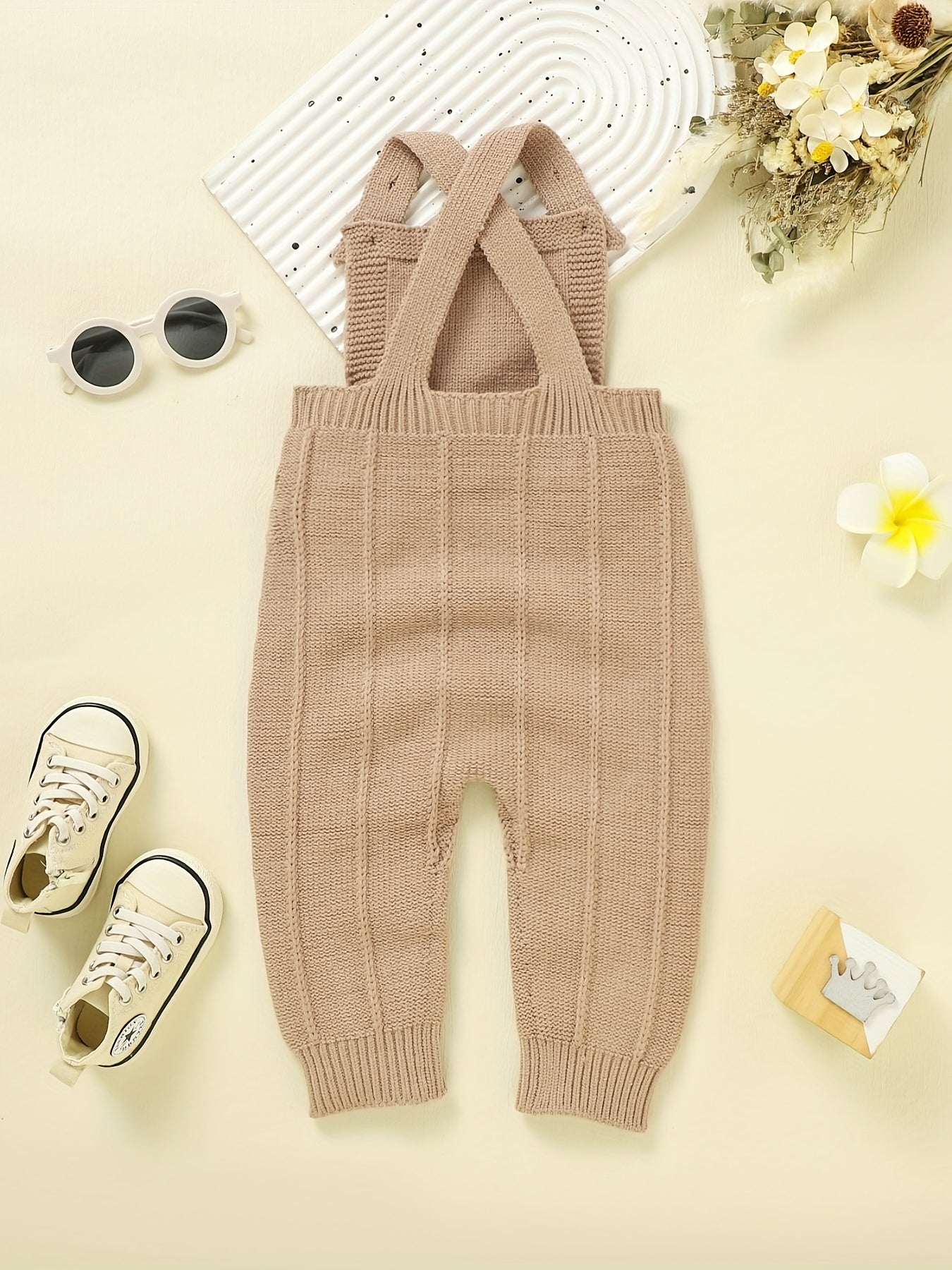 Baby Knit Suspender Romper Overalls
