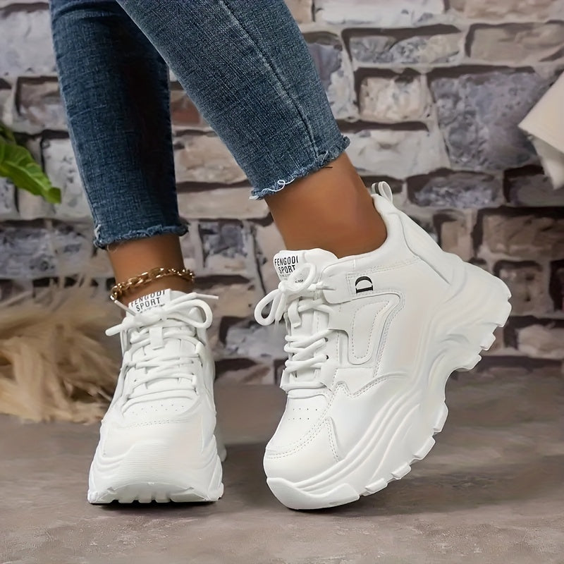 Lace up Running Shoes Height Increase Casual Sneakers Non slip Sports Sneakers