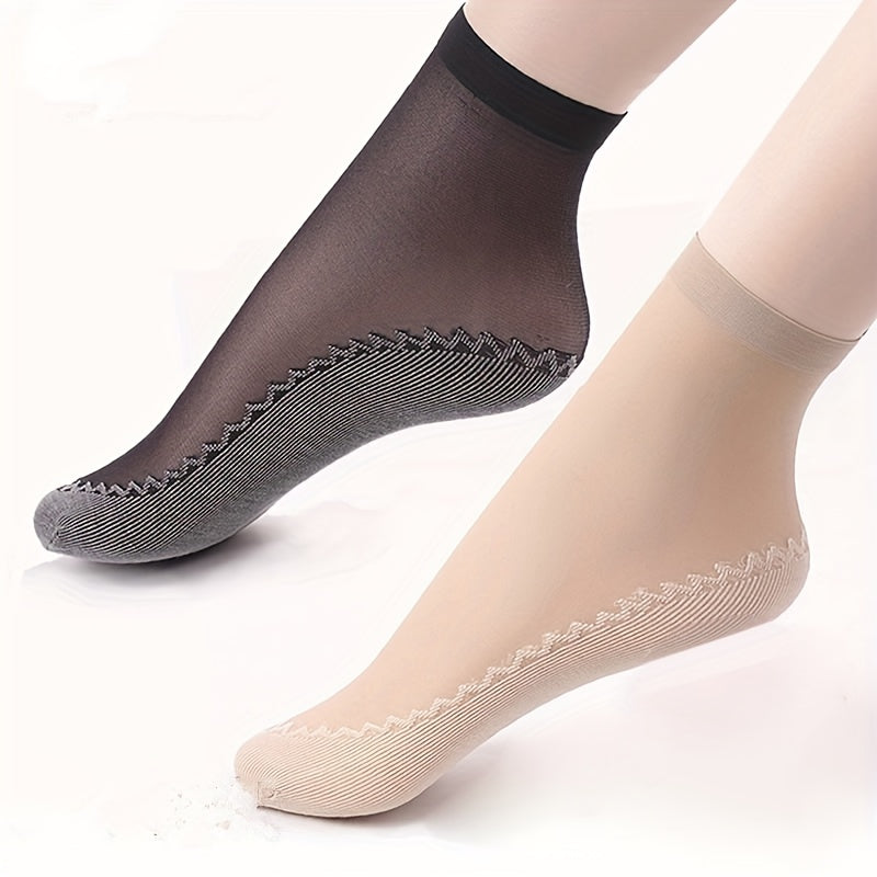 10 Pairs Solid Crew Socks Women Stockings