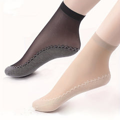 10 Pairs Solid Crew Socks Women Stockings