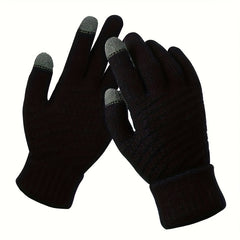 Knitted Winter Touch Screen Gloves Warm Full Finger Stretchy Men Women